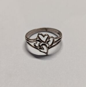 Silver heart cutout ring 925 Valentine's Dainty Lovers ring